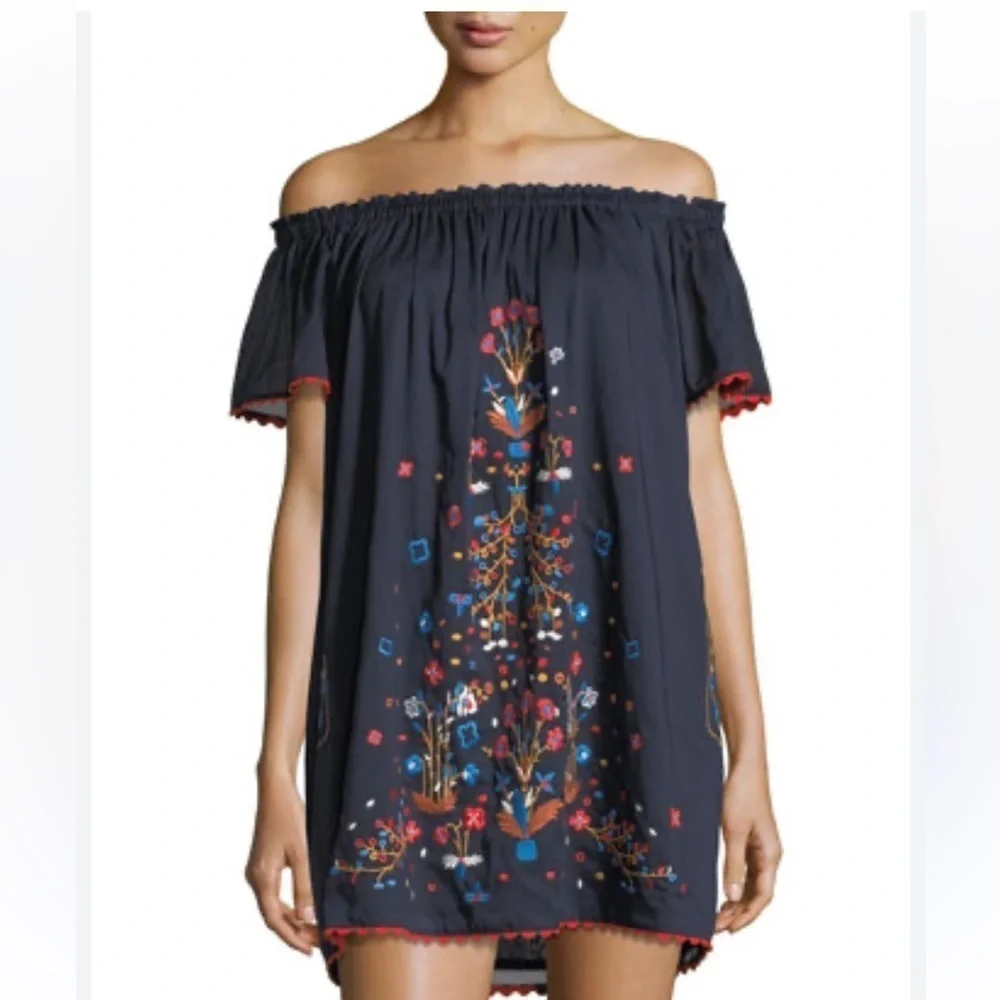 Tory Burch Wildflower Embroidered Beach Coverup Dress NWT Size Small